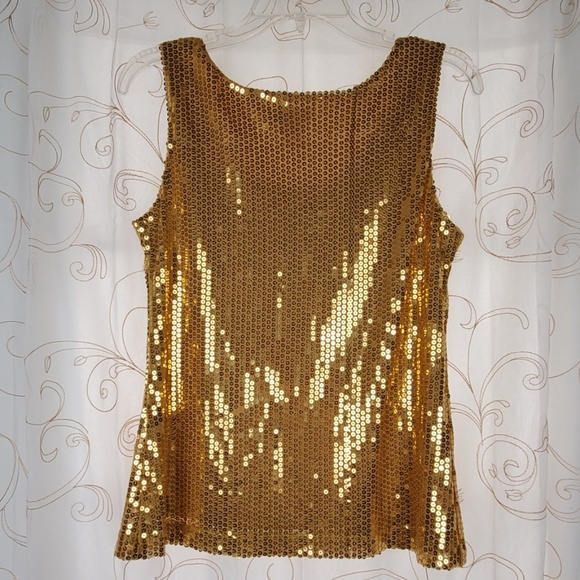 Too Mi Gold Sequin Tank Top - Picture 2 of 7